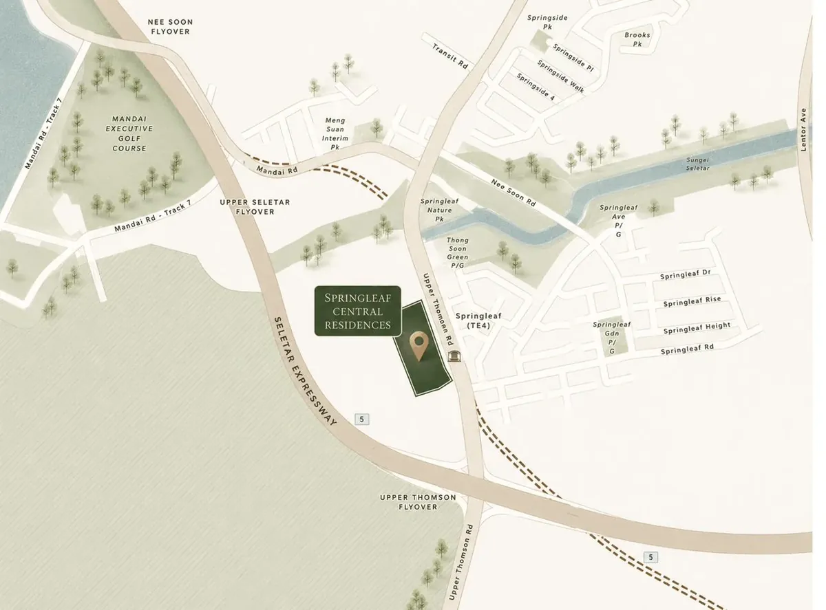 How is road and expressway access from Upper Thomson Road (Parcel A)? — Springleaf Central Residences